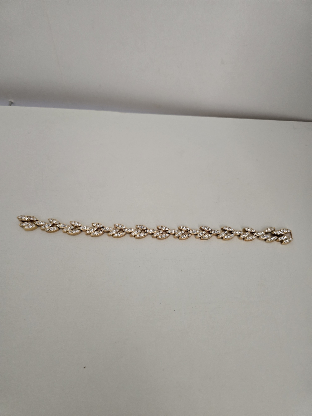 Gold Crystal Leaf Tennis Bracelet - Women Jewelry